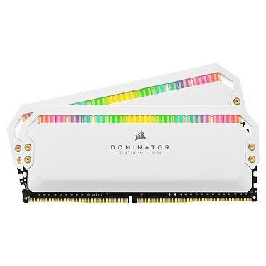 Corsair Dominator Platinum RGB 32 Go (2x16Go) DDR4 3200 MHz CL16 - Blanc - CMT32GX4M2E3200C16W