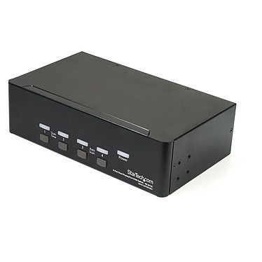 StarTech.com Switch KVM double affichage DisplayPort 4K 60 Hz à 4 ports avec hub 2x ports USB 2.0 intégré
