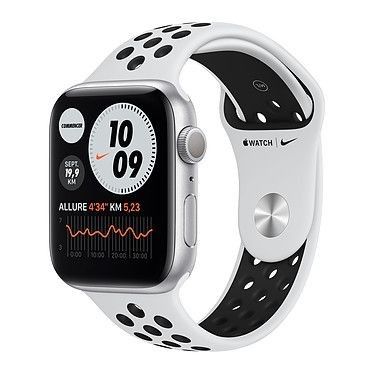 Apple Watch Nike Series 6 GPS Aluminium Silver Bracelet Sport Pure Platinum Black 44 mm