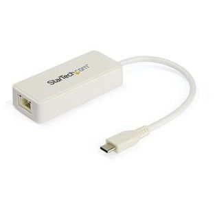 StarTech.com Adaptateur USB-C vers Gigabit Ethernet avec port USB - Blanc