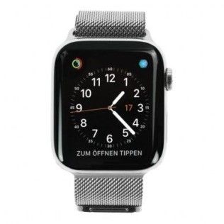 Apple Watch Series 4 - boîtier en acier inoxydable argent 44mm - bracelet milanais argent (GPS+Cellu
