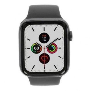 Apple Watch Series 5 - boîtier en aluminium gris 44mm - bracelet sport en noir (GPS)