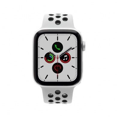 Apple Watch Series 5 Nike+ - boîtier en aluminium en argent 44mm - bracelet sport en platinium/noir (GPS)