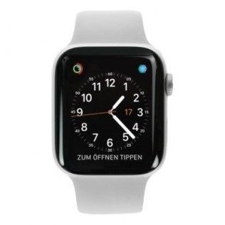 Apple Watch Series 4 - boîter en aluminium argent 44mm - bracelet sport en blanc (GPS)