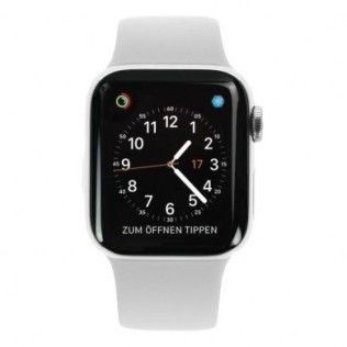 Apple Watch Series 4 - boîtier en aluminium argent 40mm - bracelet sport blanc (GPS+Cellular)