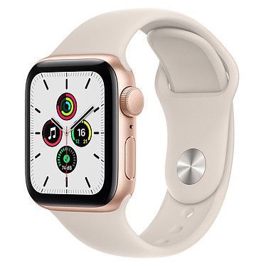 Apple Watch SE GPS Gold Aluminium Bracelet Sport Lumière Stellaire 40 mm