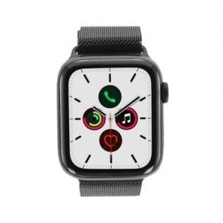 Apple Watch Series 5 - boîtier en acier inoxydable noir 44mm - bracelet milanais en noir sidéral (GP