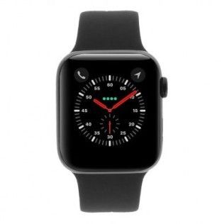 Apple Watch Series 4 - boîtier en aluminium gris 44mm - bracelet sport noir (GPS+Cellular)