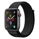 Apple Watch Series 4 - boîtier en aluminium gris 44mm - boucle sport noire (GPS+Cellular)