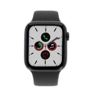 Apple Watch Series 5 - boîtier en aluminium gris 44mm - bracelet sport noir (GPS+Cellular)