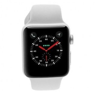 Apple Watch Series 3 GPS 42mm aluminium argent bracelet sport blanc