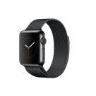 Apple Watch Series 2 38mm acier inoxydable noir bracelet sport noir