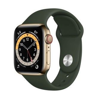 Apple Watch Series 6 GPS Cellular Stainless steel Gold Sport Band Cyprus Green 40 mm