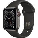 Apple Watch Series 6 GPS Cellular Stainless steel Graphite Sport Band Black 40 mm