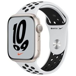 Apple Watch Nike Series 7 GPS Aluminium Lumière Stellaire Bracelet Sport 45 mm