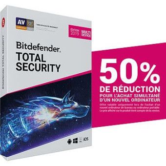 Bitdefender Total Security 2019 Offre Attachement - Licence 2 Ans 10 Appareils