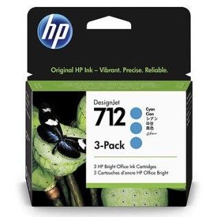 HP 712 Pack de 3 (3ED77A) - Cyan