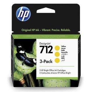 HP 712 Pack de 3 (3ED79A) - Jaune
