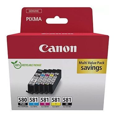 Canon PGI-580BK/CLI-581 BK/C/M/Y Multipack 5 couleurs