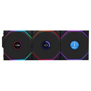 Lian Li Uni Fan TL LCD Wireless 120 Pack de 3 - Noir