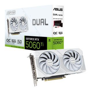 ASUS DUAL GeForce RTX 5060 Ti 16GB GDDR7 OC Edition White